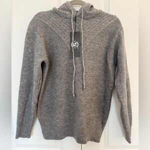 NWT Grey Cristina Cashmere Hoodie Sweater!  Thick soft cozy cashmere! L/XL